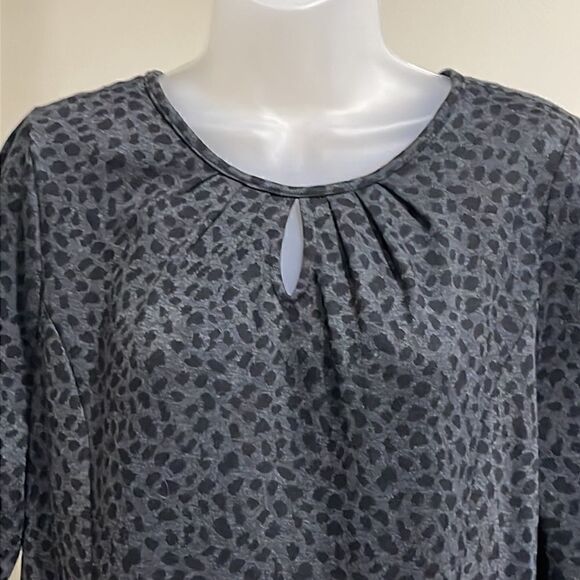 NWOT Joan Rivers Black and Grey Leopard print dress.  Size L large 12/14 - Picture 2 of 8